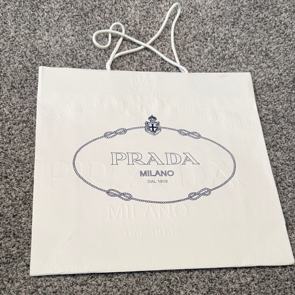 Prada Cream Logo Shopping Bag